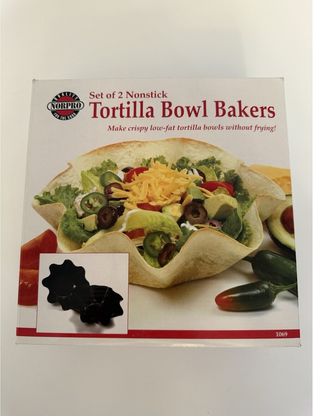 Norpro Set of 2 Nonstick 7" Tortilla Bowl Bakers Brand New #1069